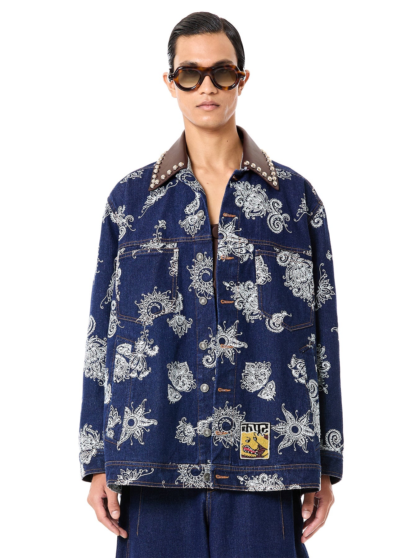 Mix Media Denim Jacket
