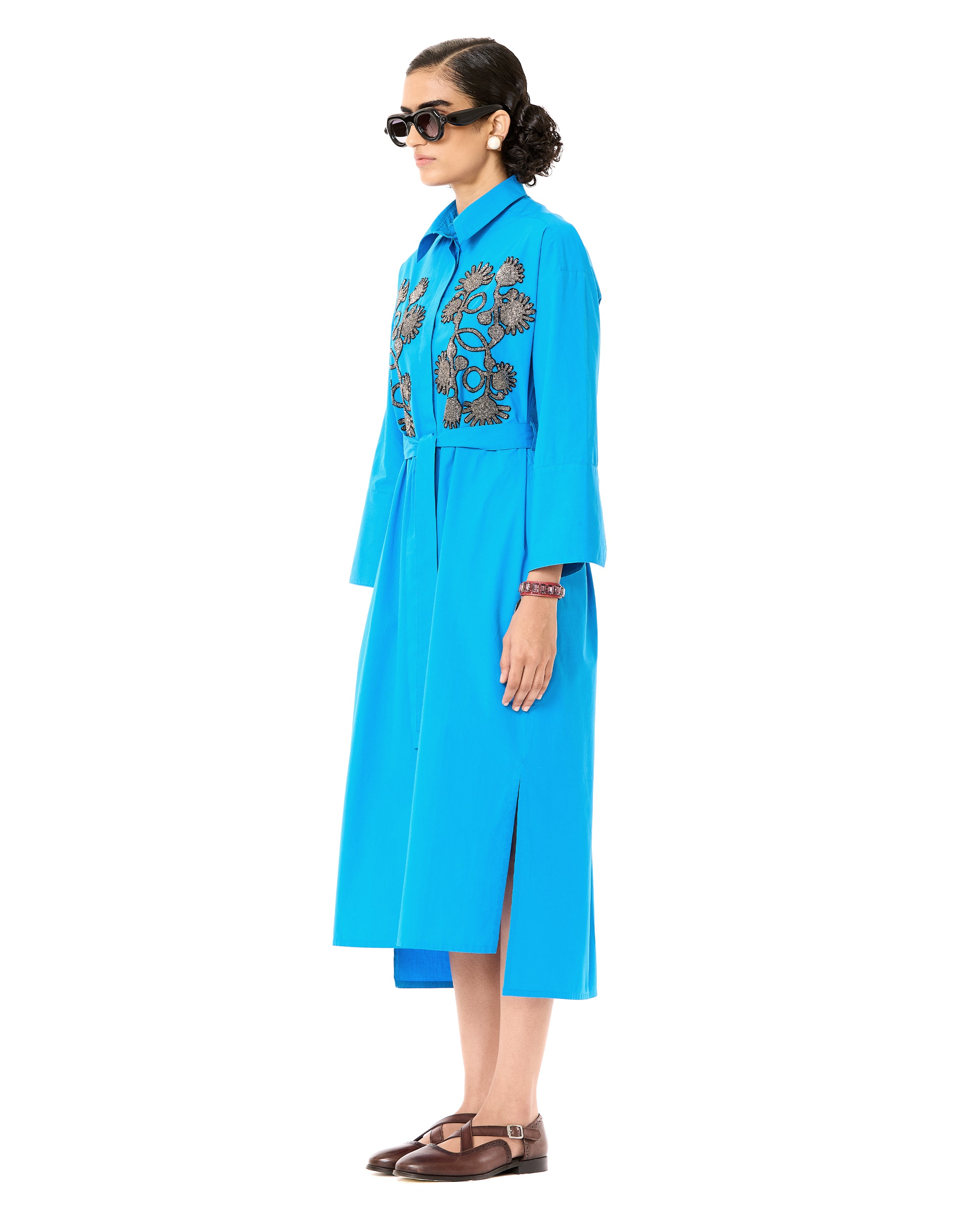 Handcrafted Belted Shirt Dress