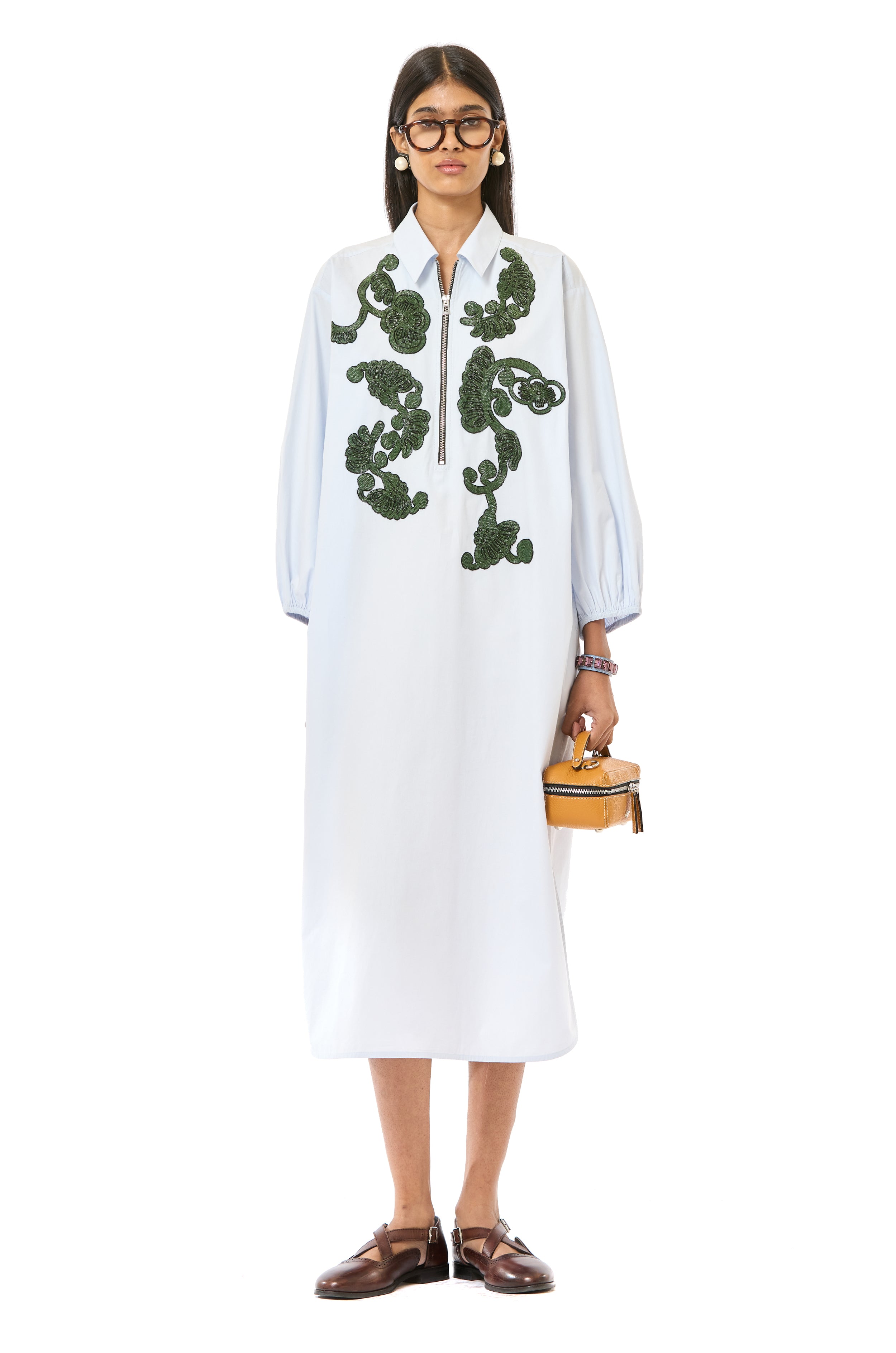 Handcrafted Zip-up Shirt Dress