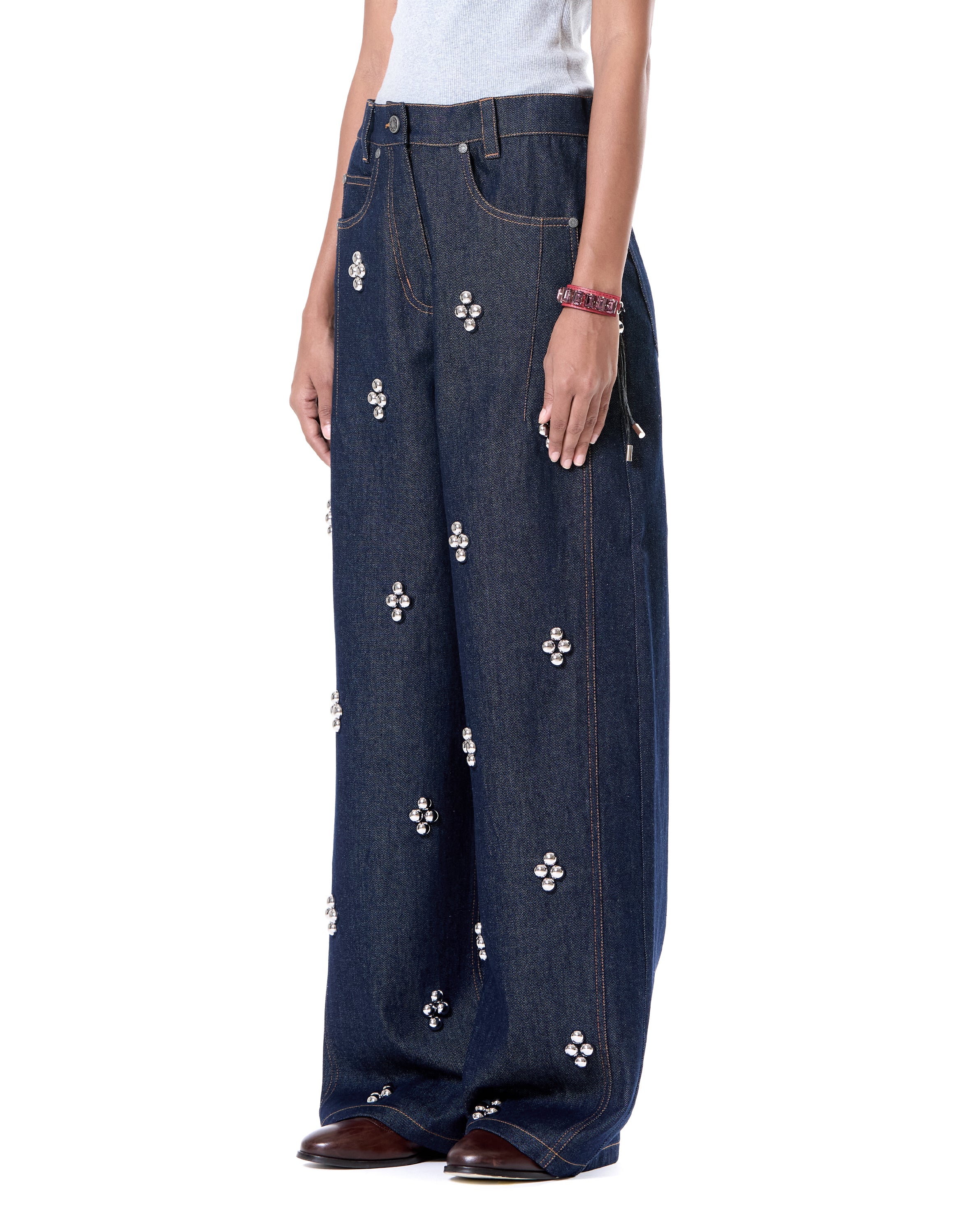 Studded Wide Leg Jeans