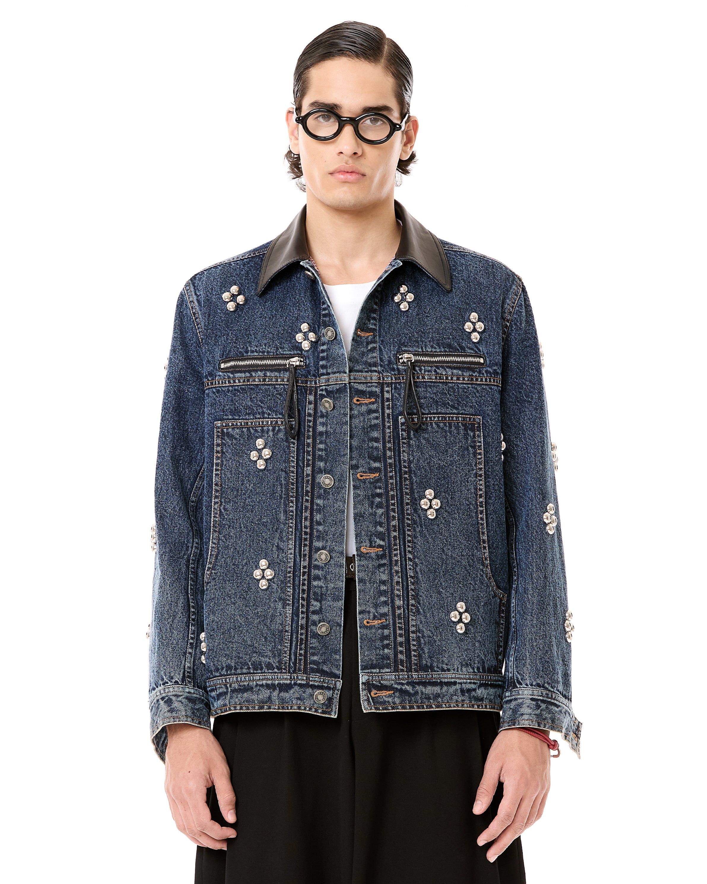 Studded Mix Media Jacket