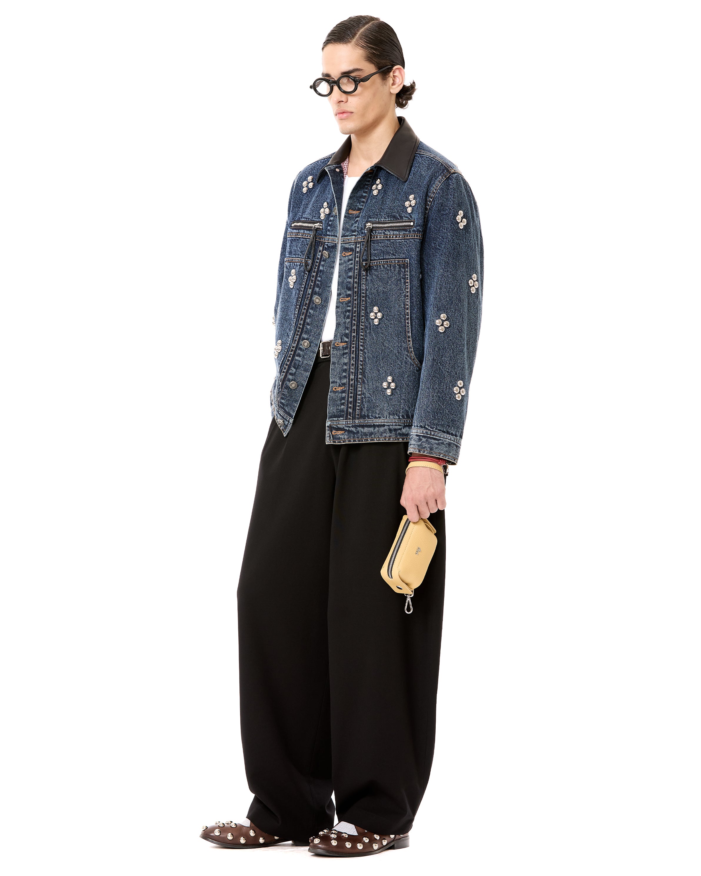 Studded Mix Media Jacket