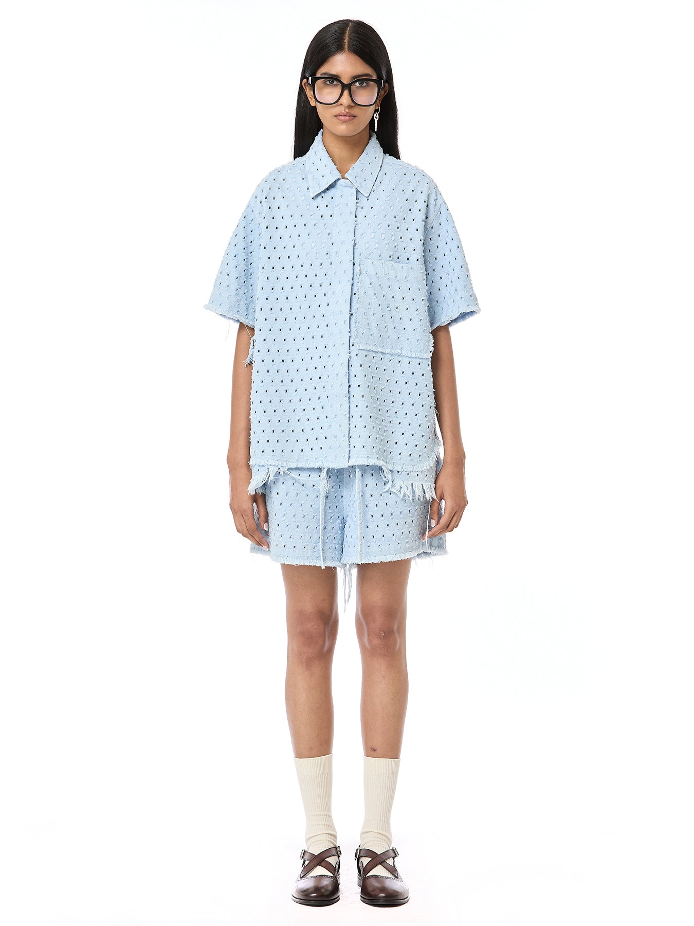 Punctured Denim Co-ord set