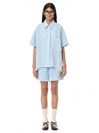 Punctured Denim Co-ord set