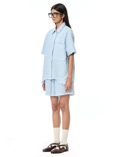 Punctured Denim Co-ord set