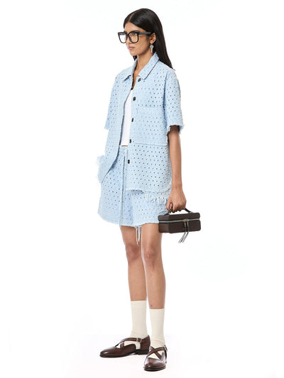 Punctured Denim Co-ord set