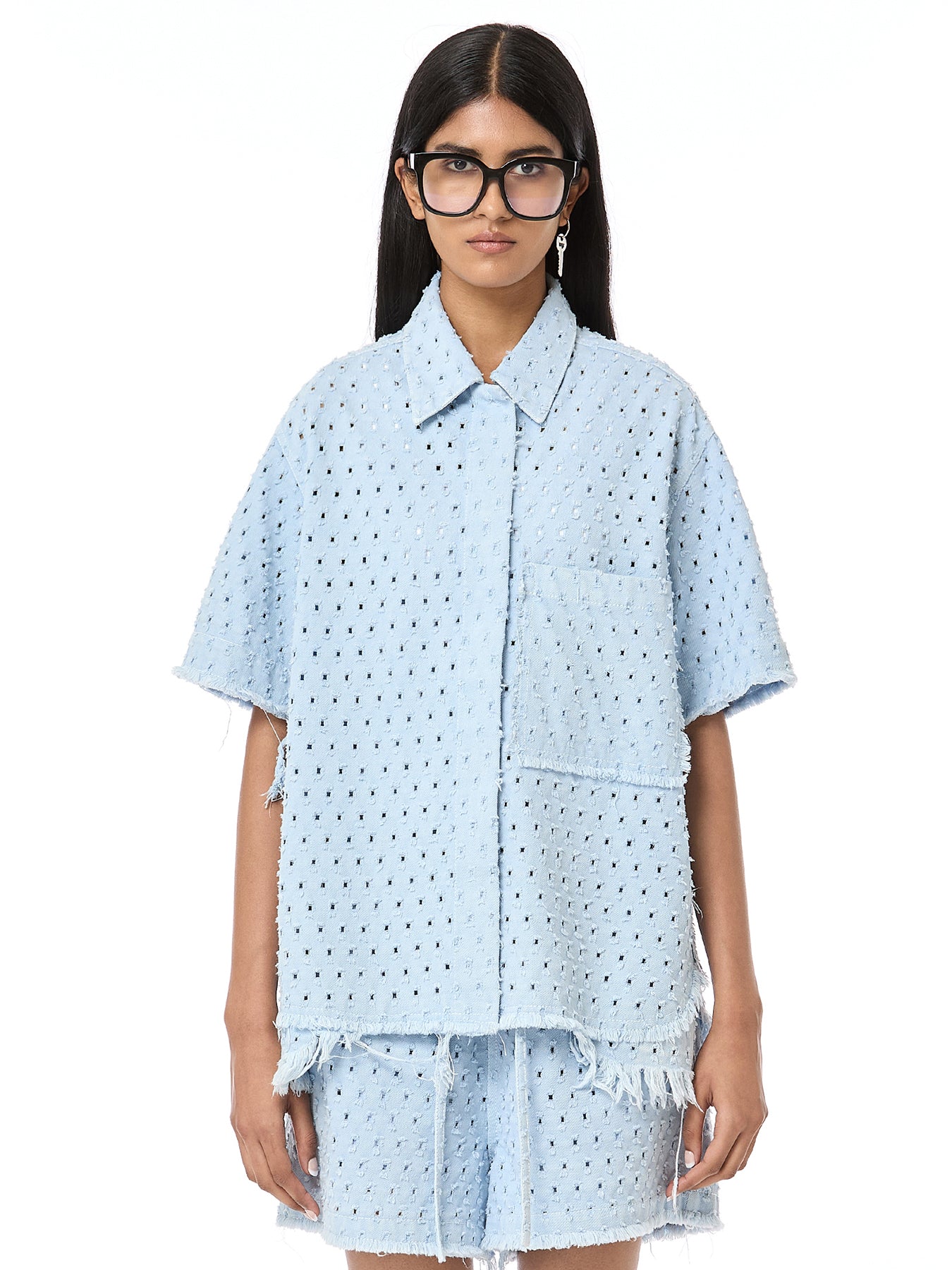 Punctured Denim Shirt