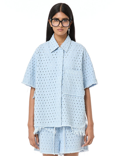 Punctured Denim Shirt
