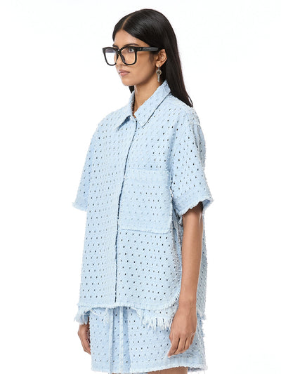 Punctured Denim Shirt