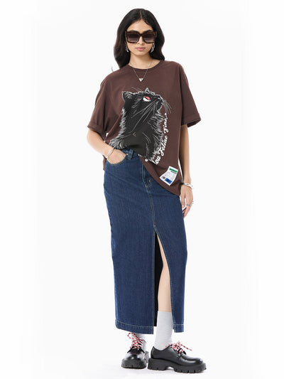 'Feline' Oversized Tee
