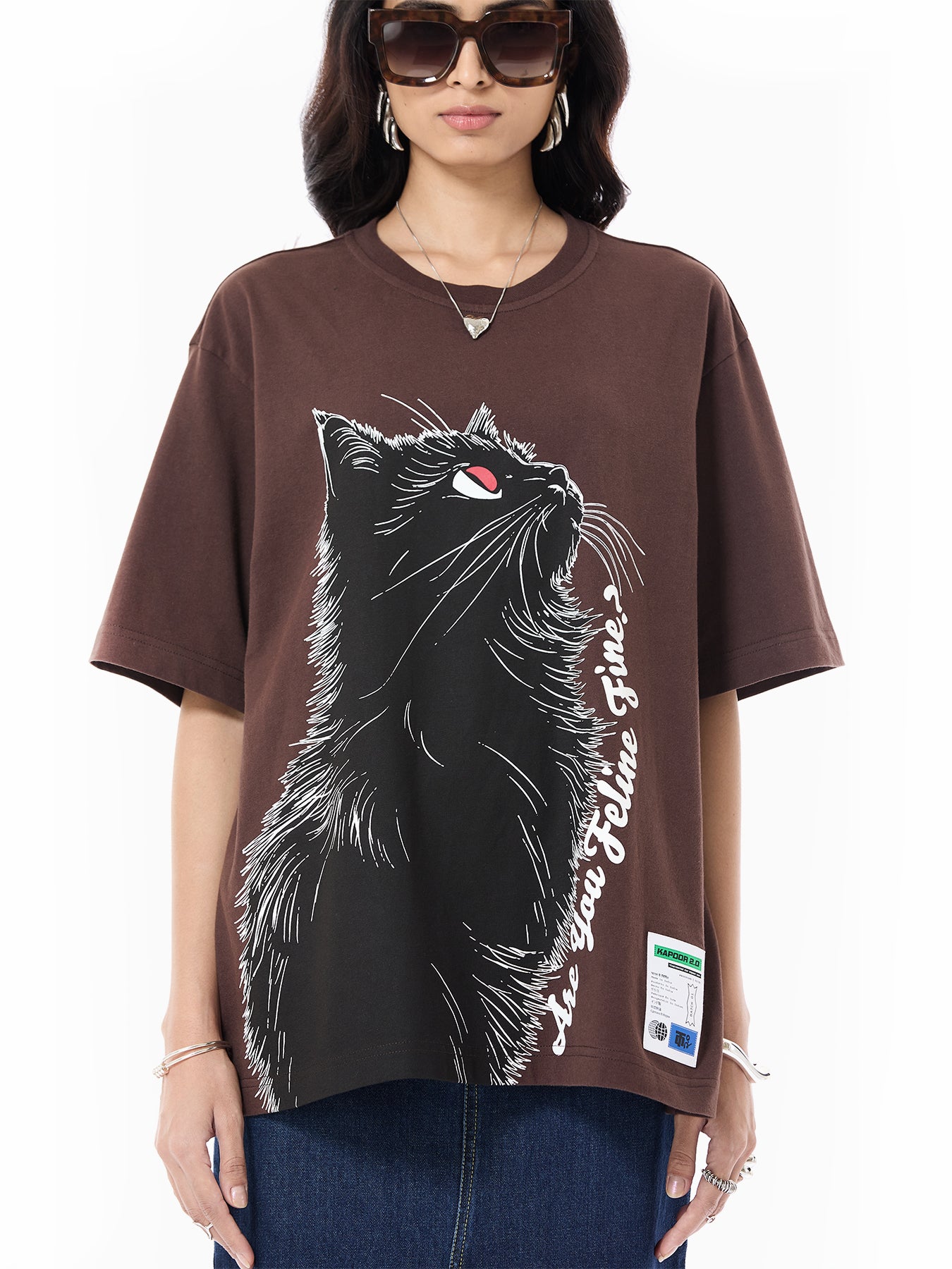 'Feline' Oversized Tee