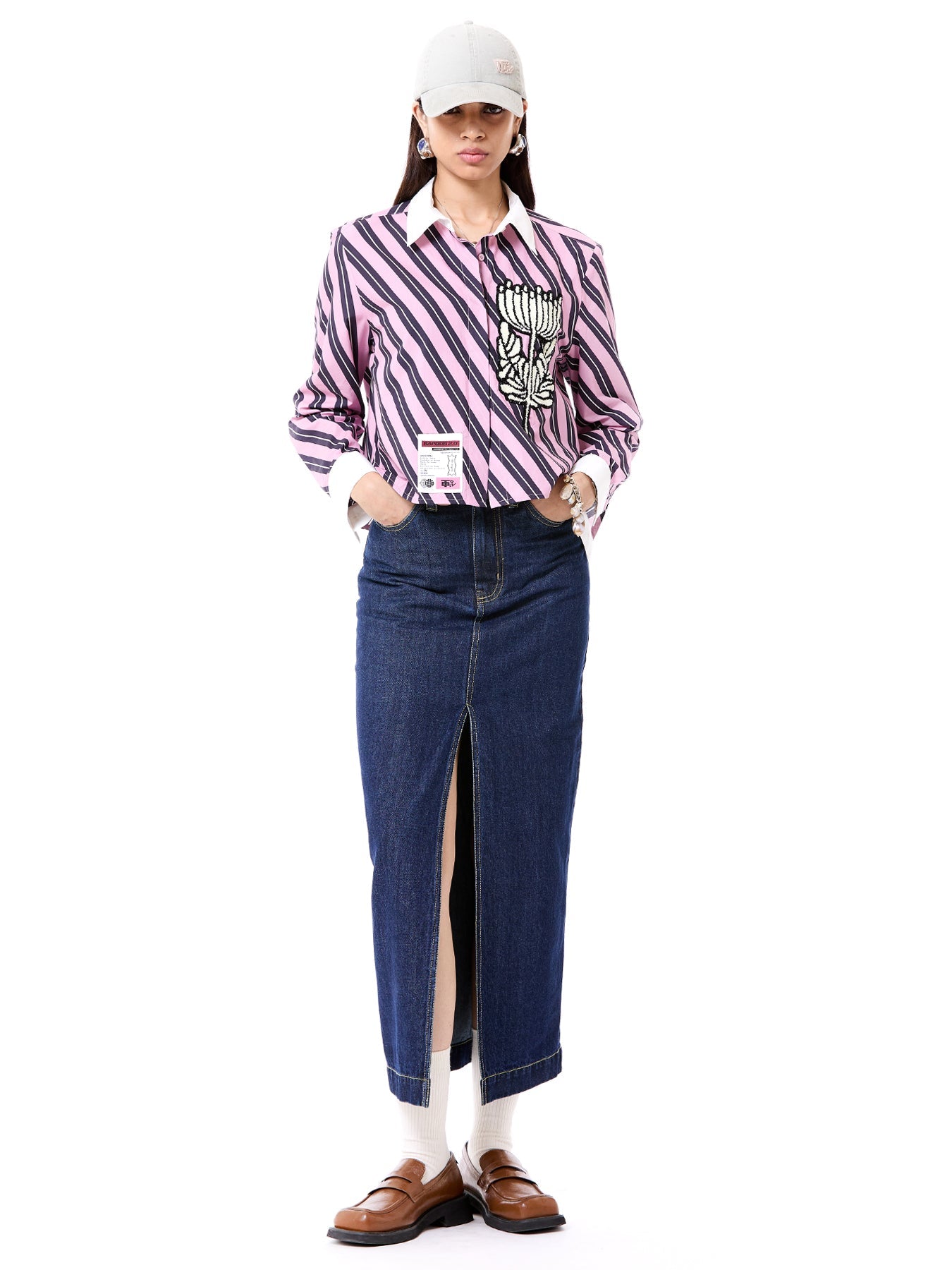 Embroidered Cropped Shirt