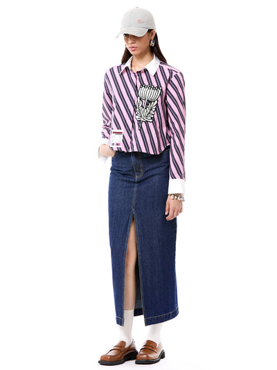Embroidered Cropped Shirt