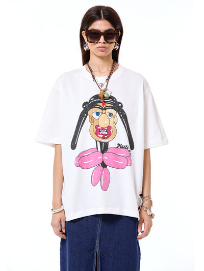 'Balloon Face' Oversized Tee