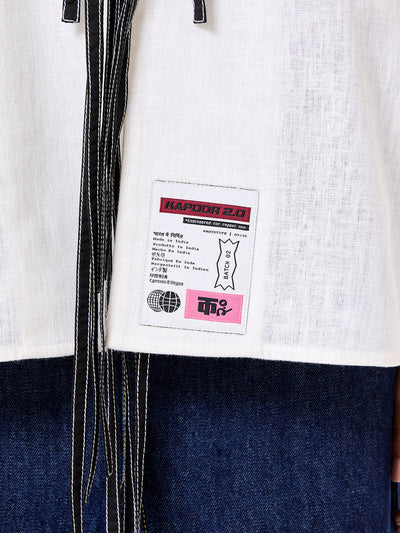 Embroidered Wing Tie-up Shirt