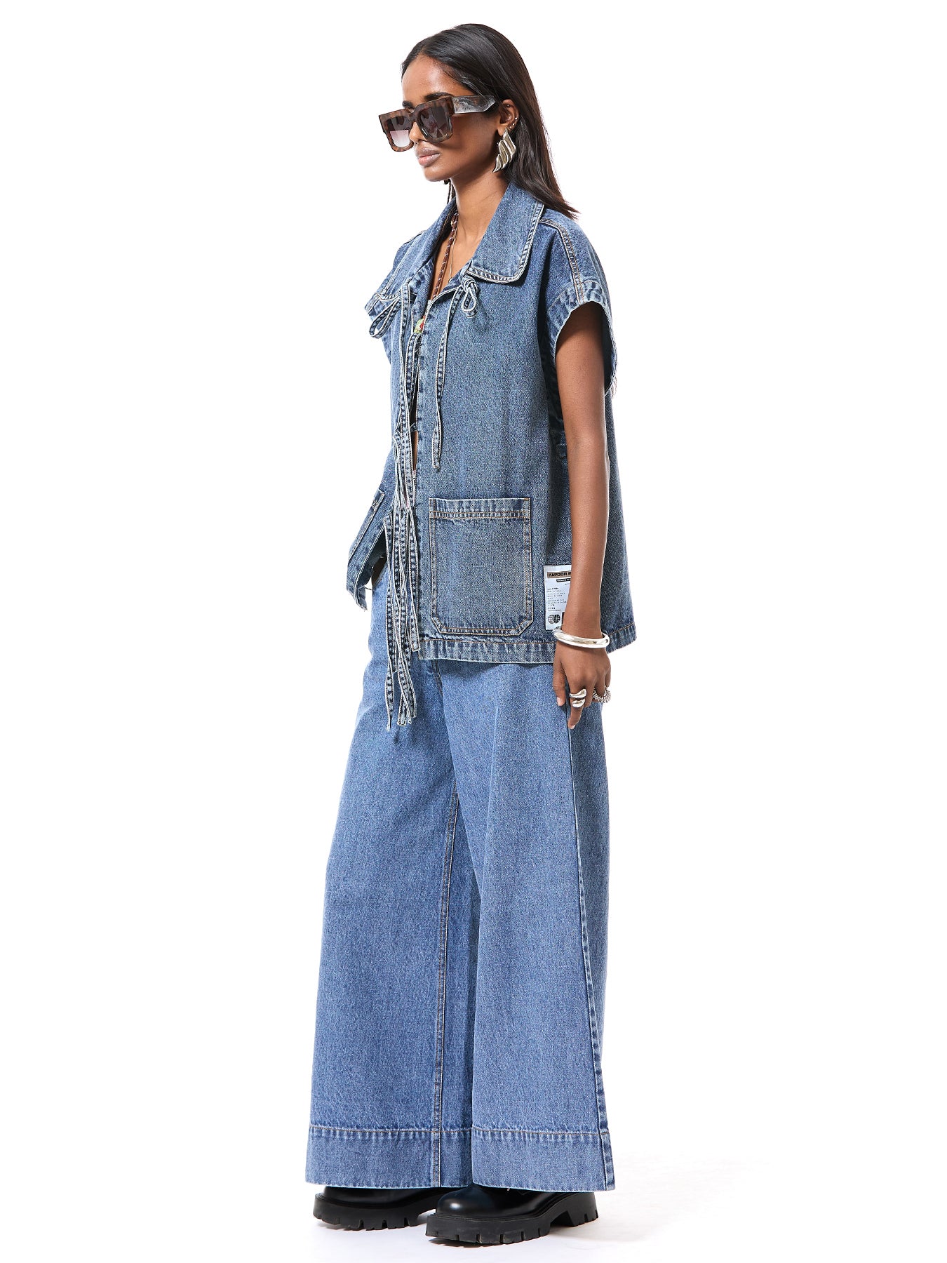 Distressed Tie-up Vest