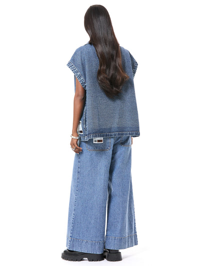 Distressed Tie-up Vest