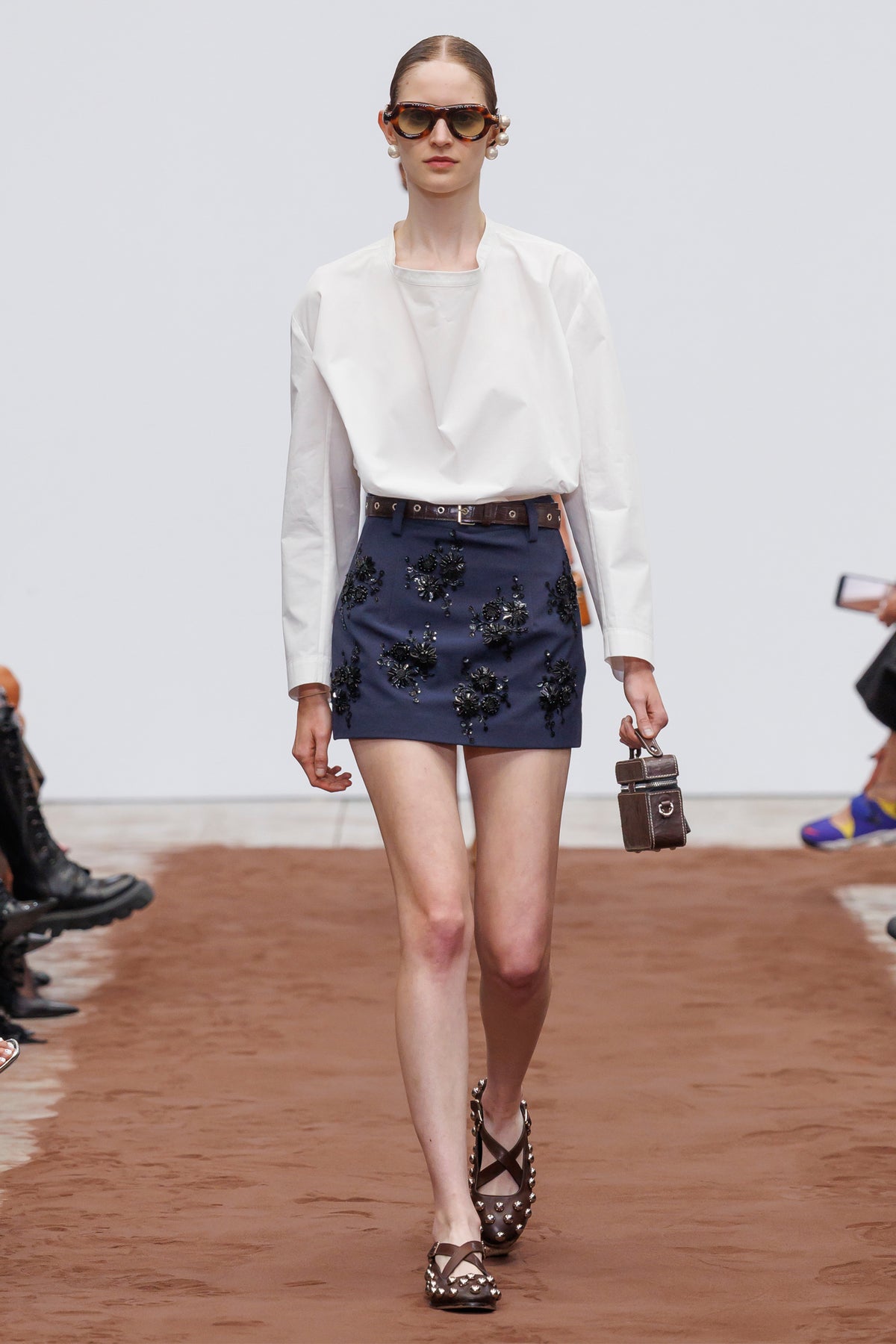 Look 18 - Mandarin Collar Draped Top