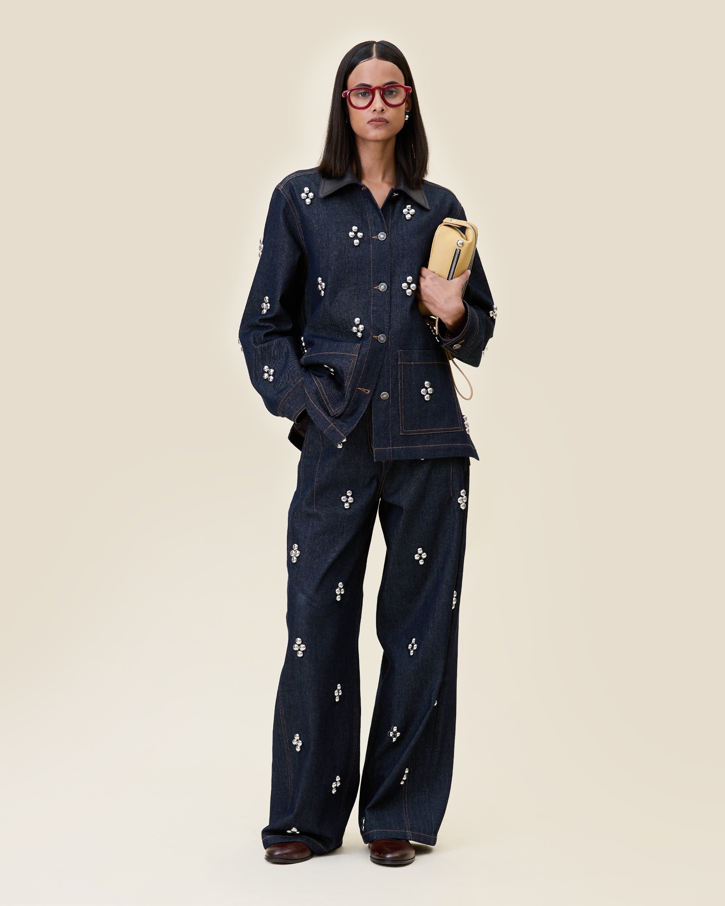 Studded Mix Media Shacket