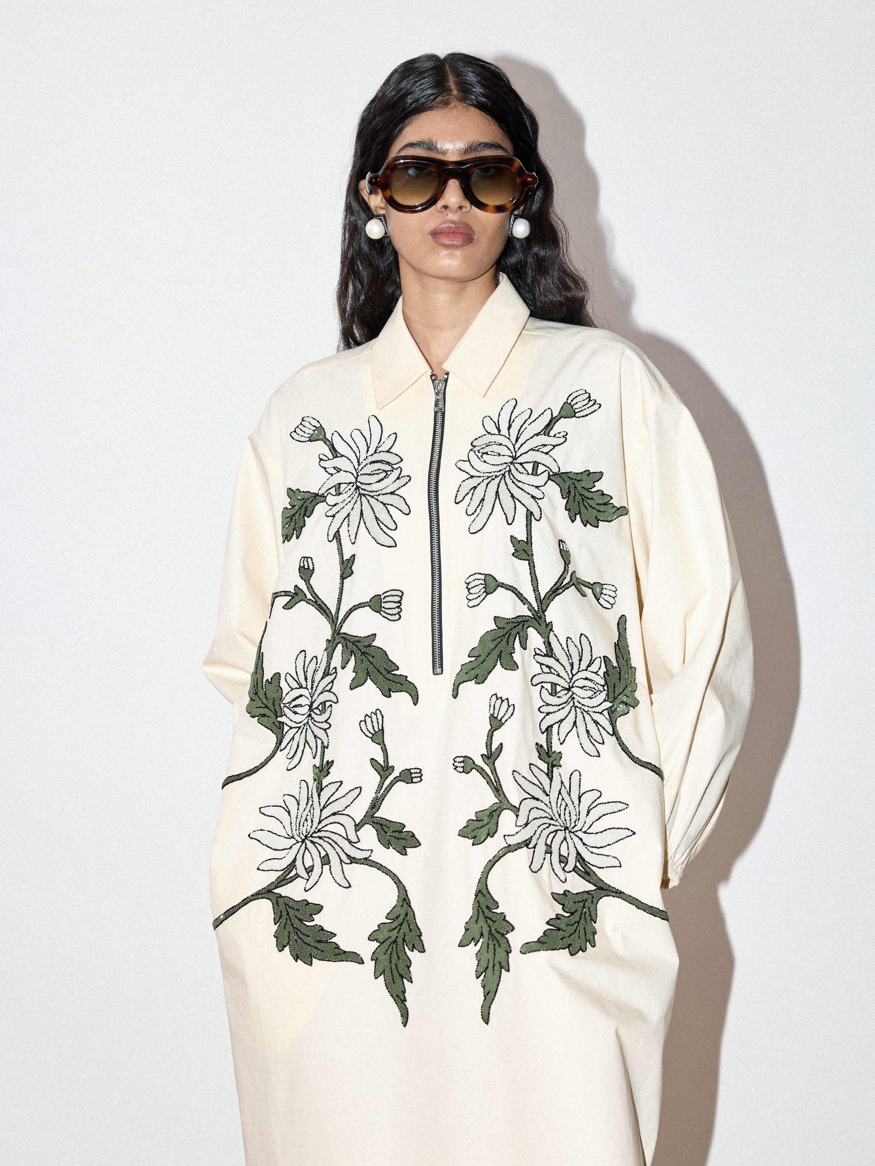 Handcrafted Zip-up Shirt Dress