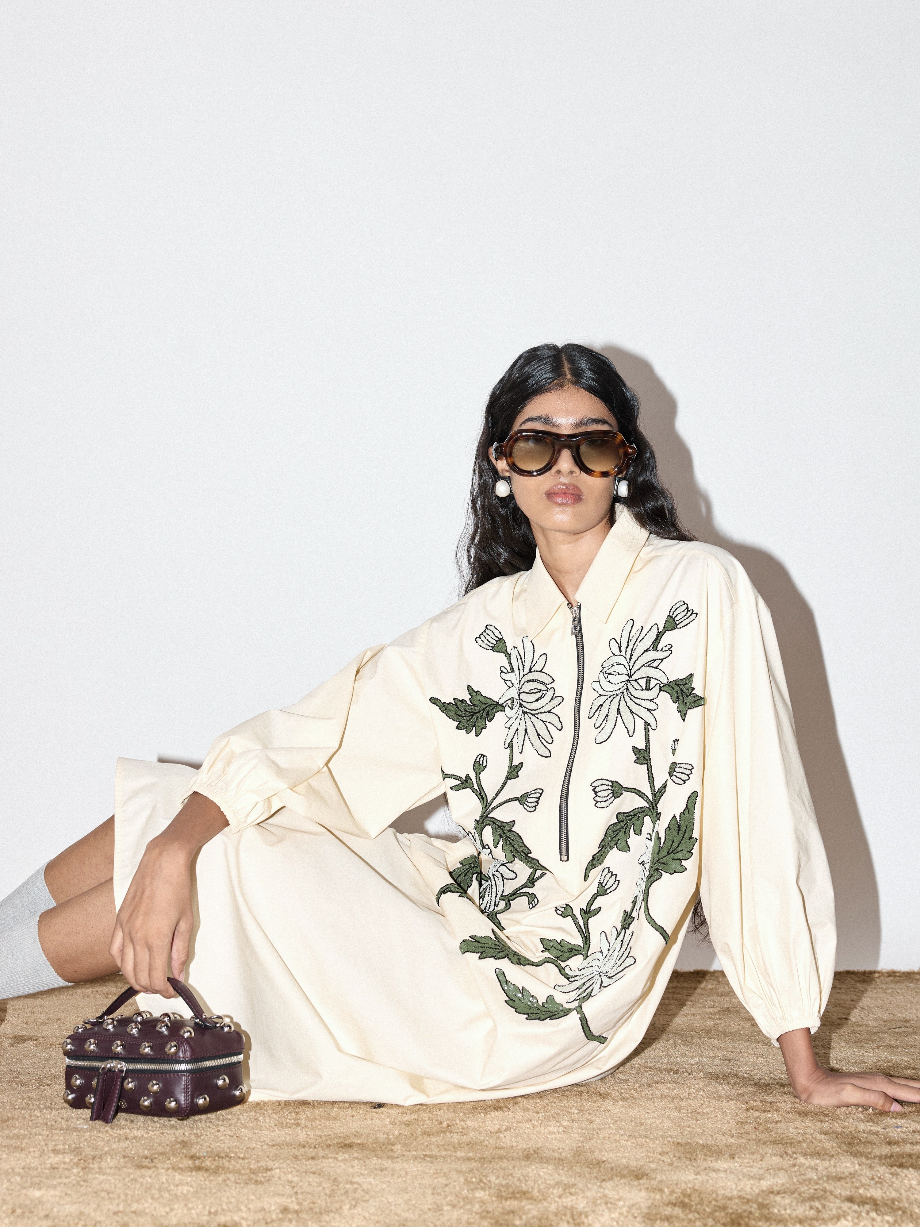 Handcrafted Zip-up Shirt Dress