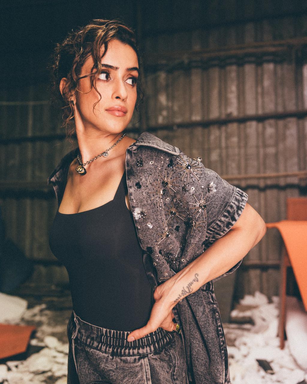 Handcrafted Crystal Tie Up Vest with Modular Cargo Jeans