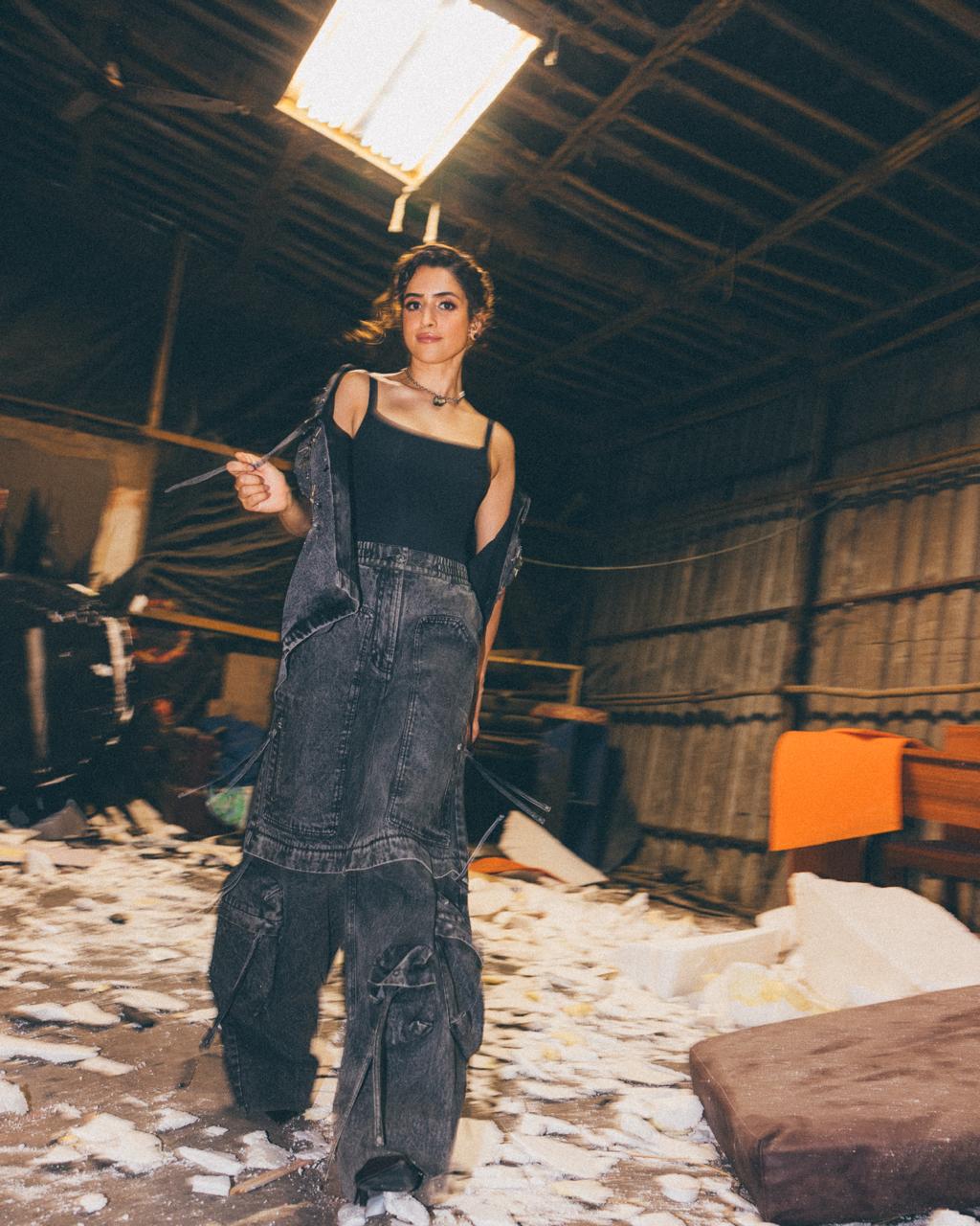 Handcrafted Crystal Tie Up Vest with Modular Cargo Jeans