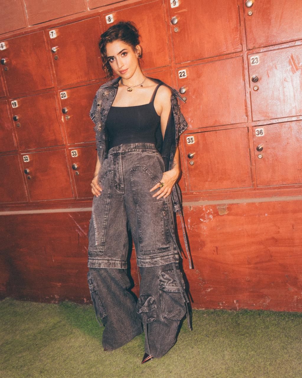 Handcrafted Crystal Tie Up Vest with Modular Cargo Jeans