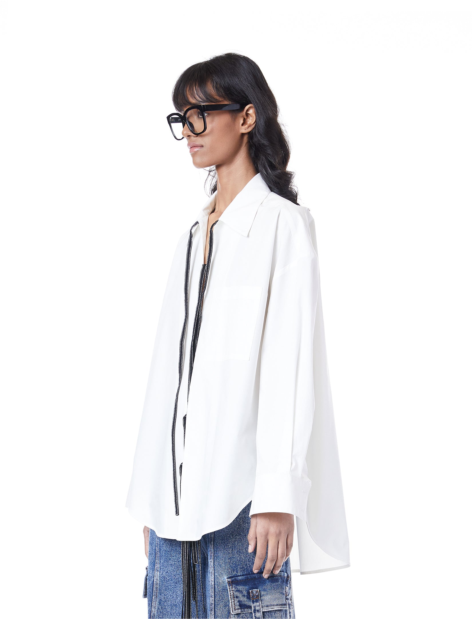 OVERSIZED TIE-UP SHIRT