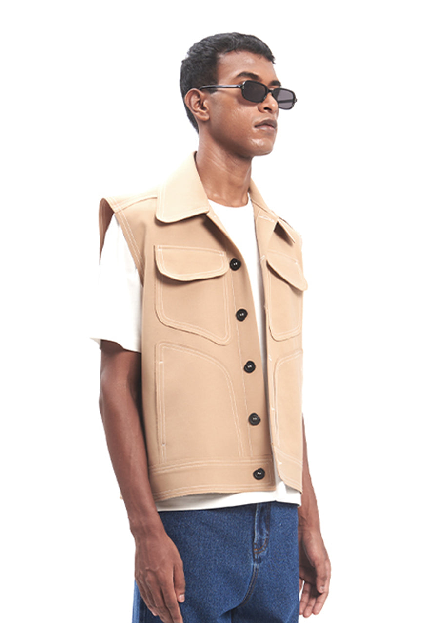 RECYCLED SLEEVELESS JACKET
