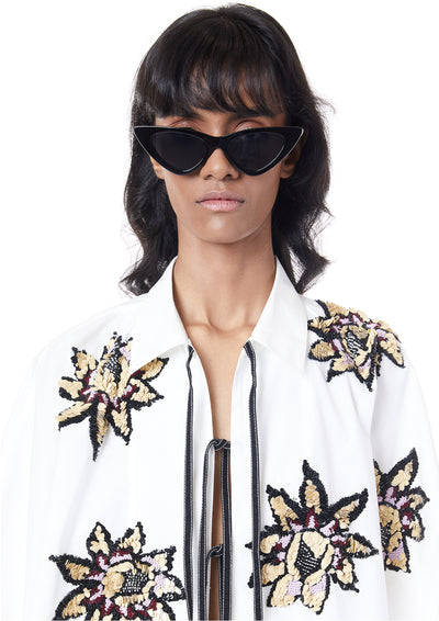 HANDCRAFTED TIE-UP BATWING SHIRT