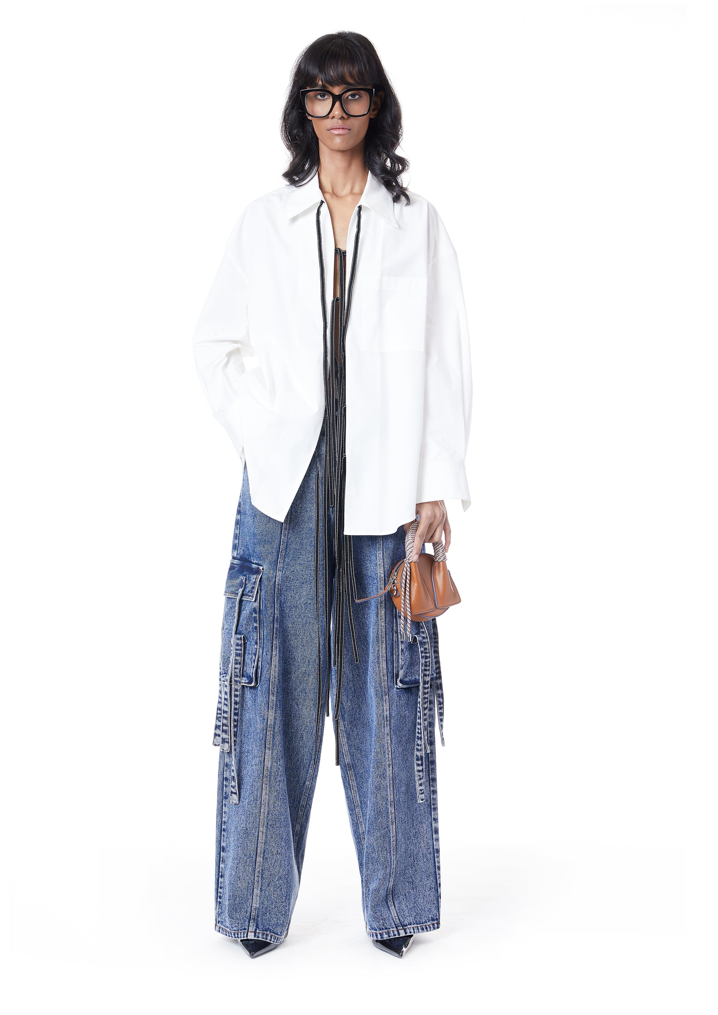 OVERSIZED TIE-UP SHIRT