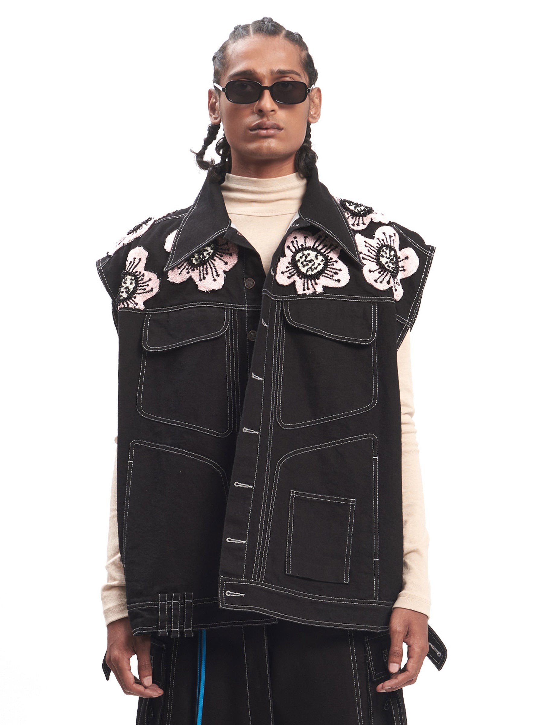 EMBROIDERED MAXI DENIM JACKET