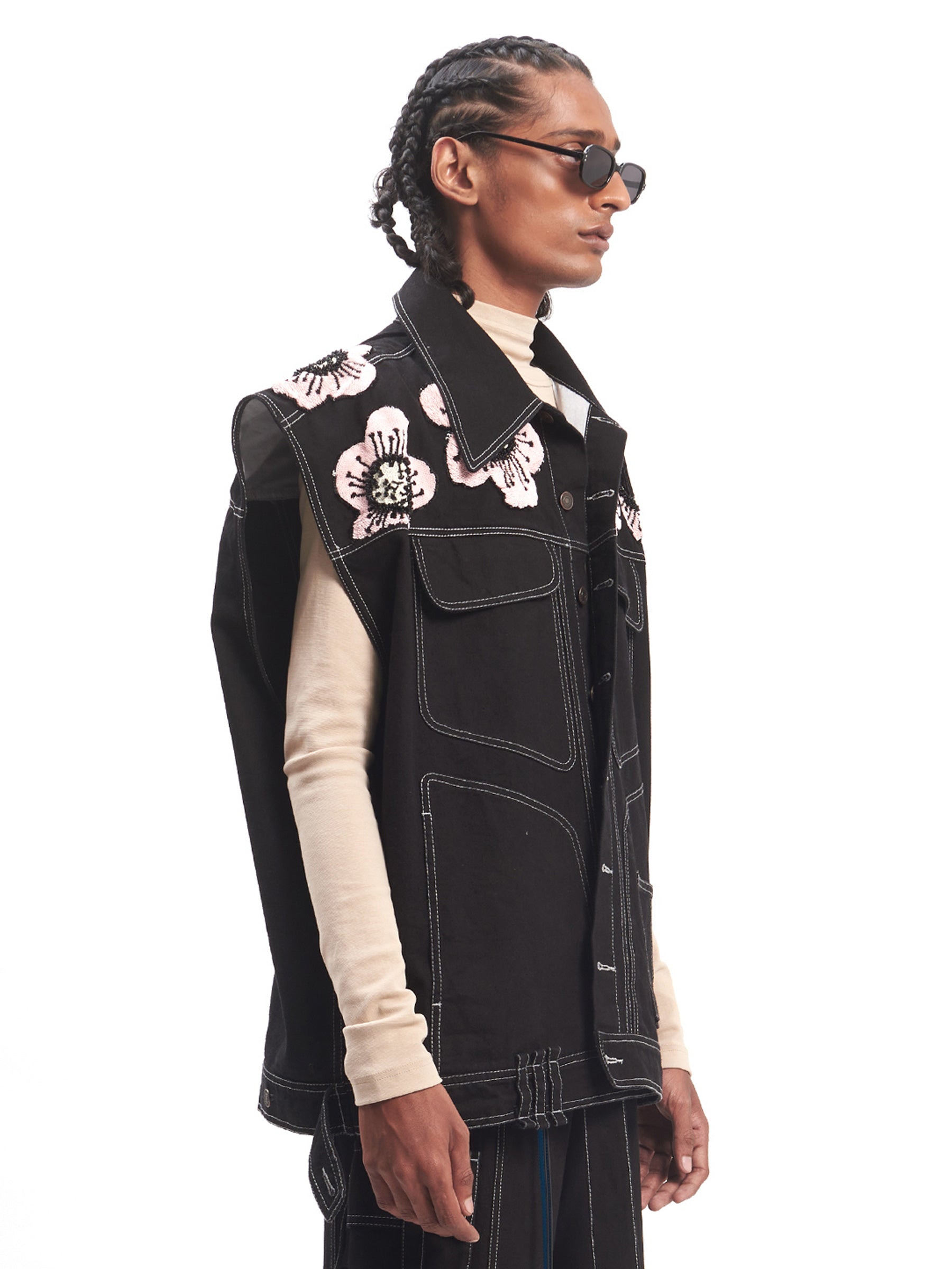 EMBROIDERED MAXI DENIM JACKET