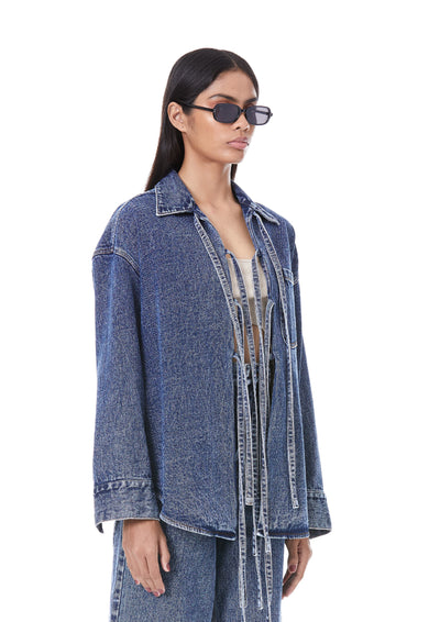 TIE UP DENIM SHACKET